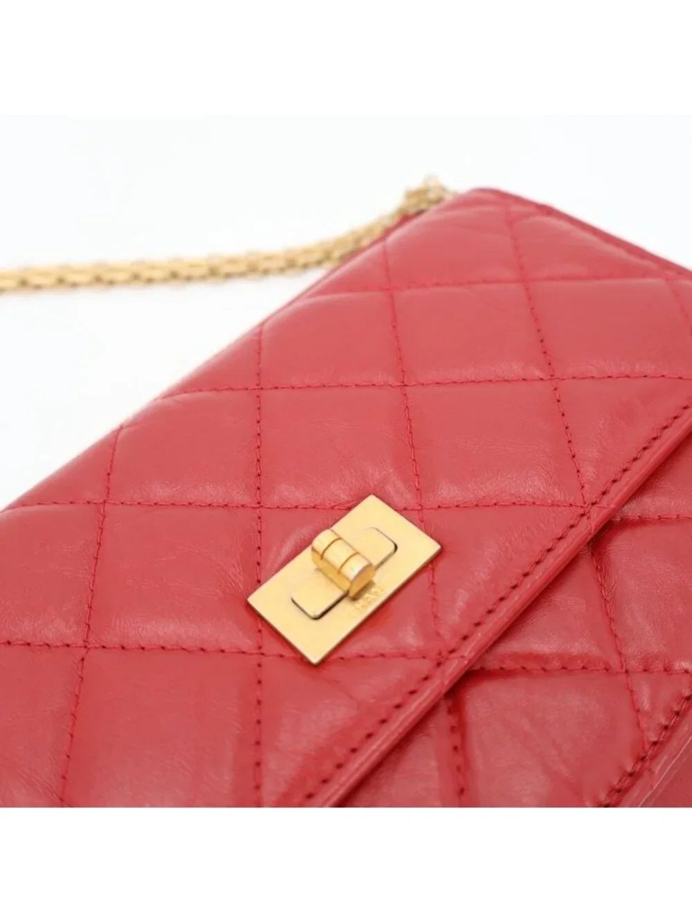 Chanel Quilted Aged Calfskin Reissue 2.55 Wallet on Chain Shoulder Bag